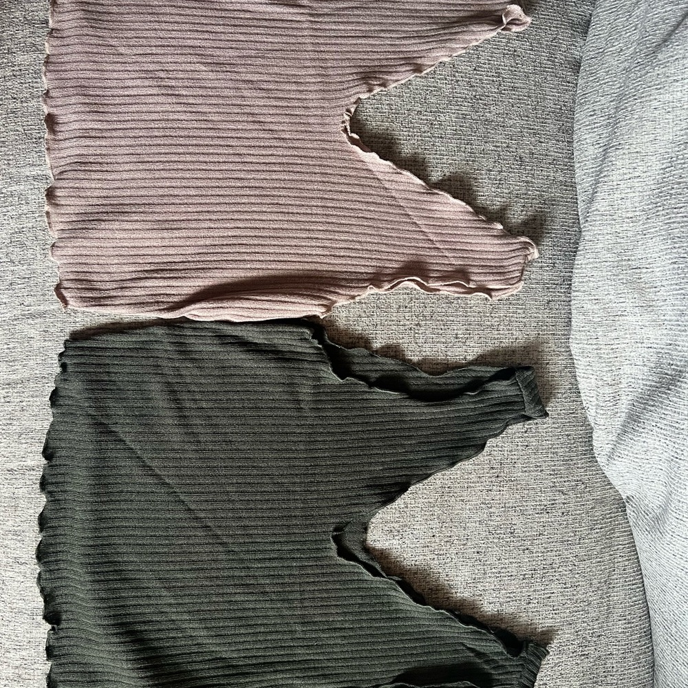 SHEIN Ribbed Camisoles in Pink and Green
